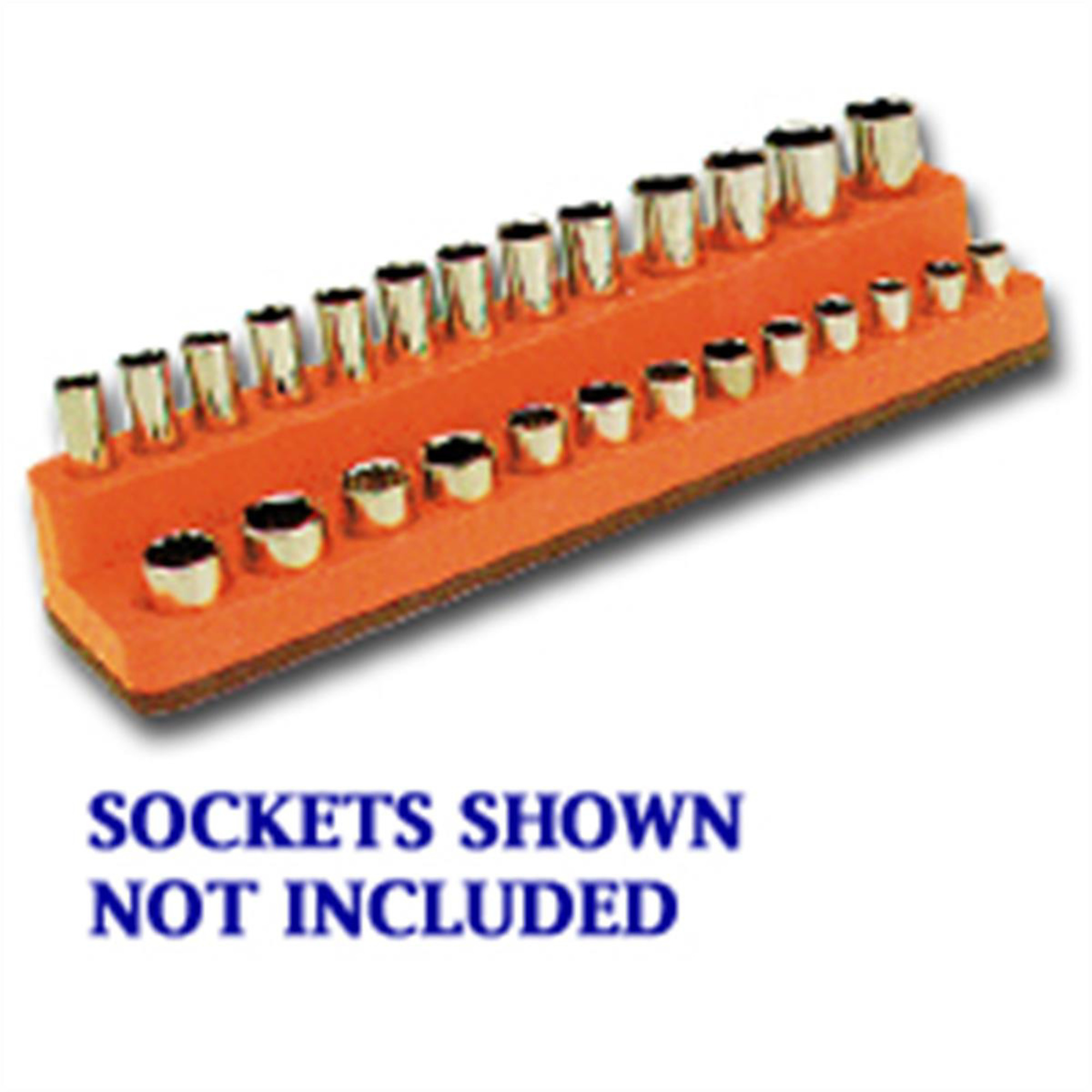 Mechanic's Time Savers Magnetic Socket Holder — 1/4in., Holds 26 Shallow/Deep Sockets, Orange, Model# MTS724